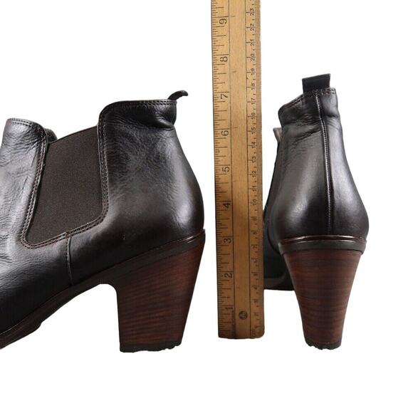 Paul Green Shoes Womens 9 Bootie Block Heel Chelsea Slouch Leather Classic Black - Picture 7 of 16